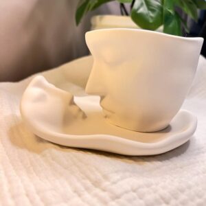 tasse et assiette decorative - les amoureux